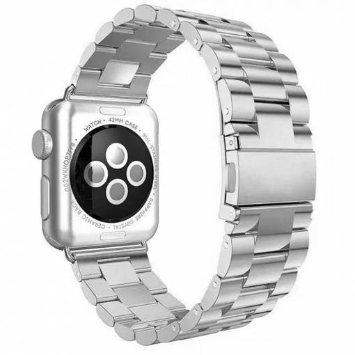 Foto - eses Fém szíj Apple Watchhoz - Ezüst 38mm, 40mm, 41mm