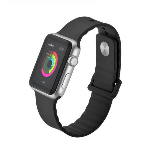 Foto - eses silikonový vlnitý řemínek pro Apple Watch černý 38mm/40mm/41mm