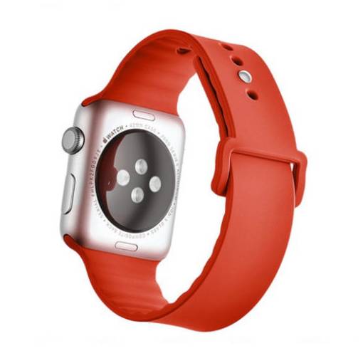 Foto - eses Szilikon hullámpánt Apple Watchhoz - Piros 38mm, 40mm, 41mm