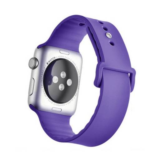 Foto - eses Szilikon hullámos szíj Apple Watchhoz - Lila 42mm, 44mm, 45mm, 49mm