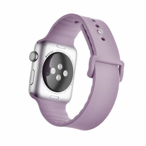 Foto - eses silikonový vlnitý řemínek pro Apple Watch světle fialový 42mm/44mm/45mm