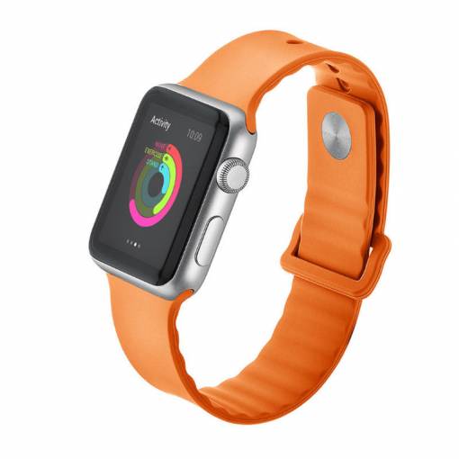 Foto - eses silikonový vlnitý řemínek pro Apple Watch oranžový 42mm/44mm/45mm