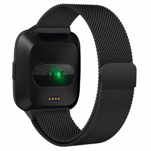 Foto - esses Milan szíj Fitbit Versa-hoz - L-es méret, fekete