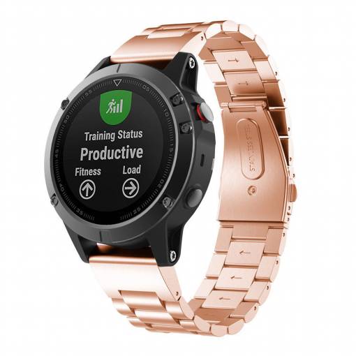 Foto - eses Kovový řemínek pro Garmin - Růžovo zlatý, QuickFit 22 mm