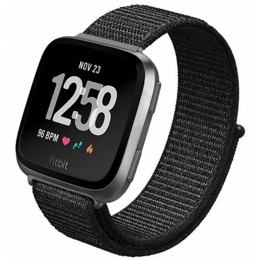 Foto - eses Nylon pánt Fitbit Versa készülékhez - Fekete