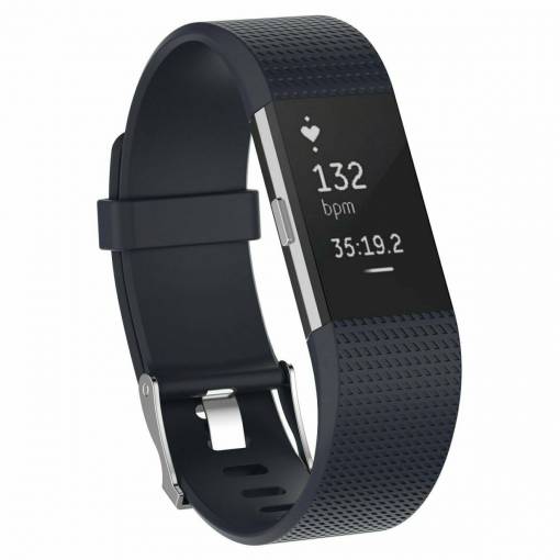 Foto - eses Szilikon pánt Fitbit Charge 2 készülékhez - S méret, sötétkék