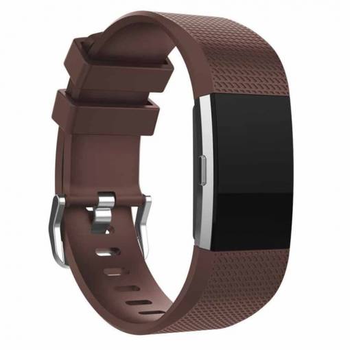 Foto - eses Silikonový řemínek pro Fitbit Charge 2 - Velikost L, hnědý