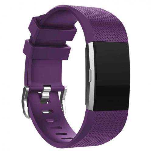 Foto - eses Szilikon szíj Fitbit Charge 2 készülékhez - L méret, lila