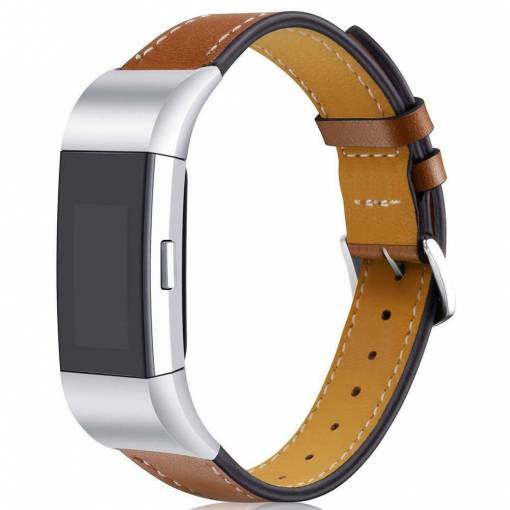 Foto - eses Bőrszíj Fitbit Charge 2 készülékhez - Barna