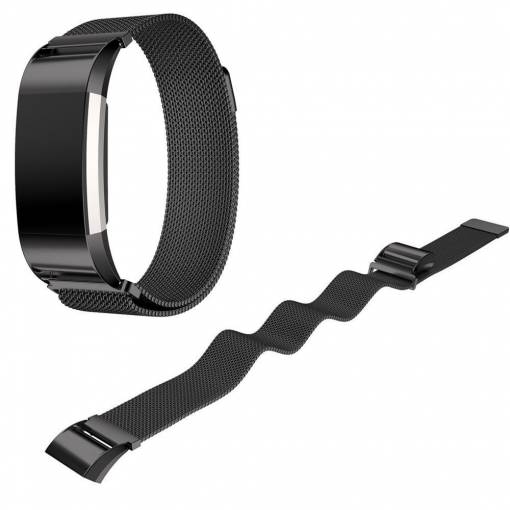 Foto - eses Milanese Tug Fitbit Charge 2 készülékhez - S méret, fekete