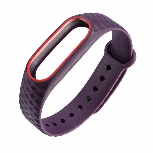 Foto - eses Náramek vzorovaný fialovo červený pro Xiaomi Mi Band 2