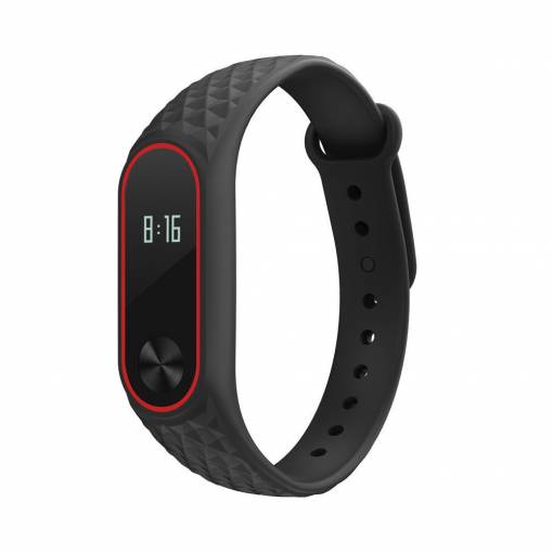 Foto - eses Mintás karkötő Xiaomi Mi Band 2-höz - Fekete piros