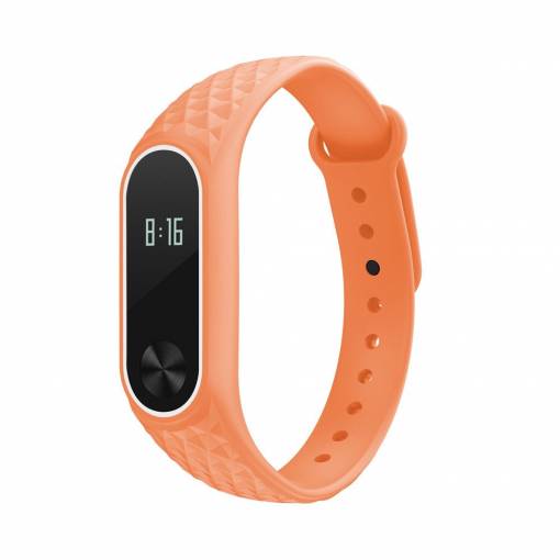 Foto - eses Náramek vzorovaný oranžovo bílý pro Xiaomi Mi Band 2