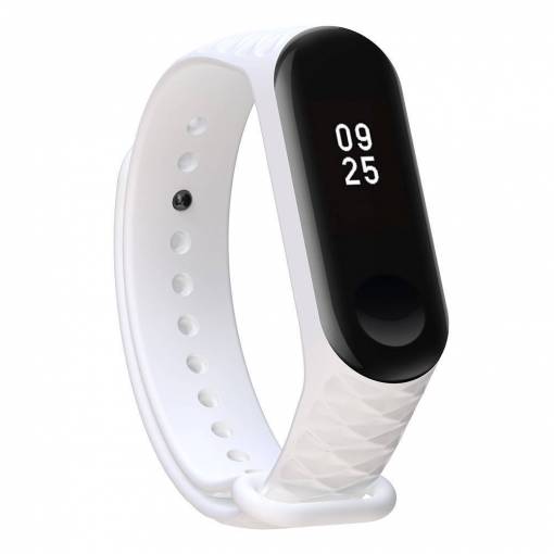 Foto - eses Karkötő Xiaomi Mi Band 3 és Xiaomi Mi Band 4 készülékekhez - Mintás fehér