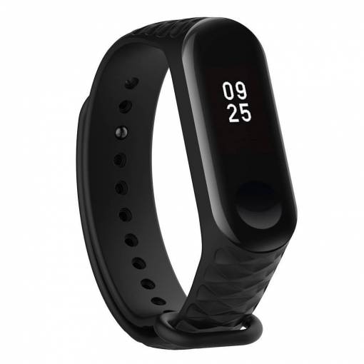 Foto - eses Karkötő Xiaomi Mi Band 3 és Xiaomi Mi Band 4 készülékekhez - Fekete mintás