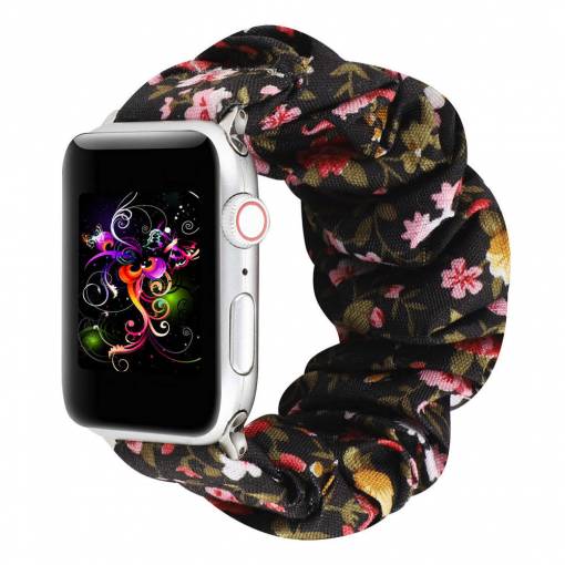 Foto - eses Elasztikus szíj az Apple Watch-hoz - Virágos 42mm, 44mm, 45mm, 49mm