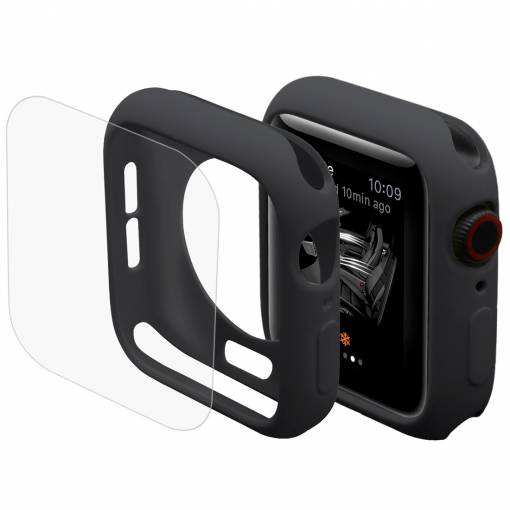 Foto - ENKAY tok + üveg Apple Watch 44mm-hez - fekete