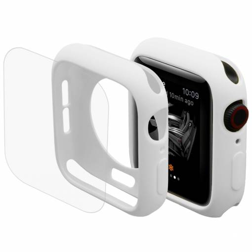 Foto - ENKAY tok + üveg Apple Watch 44mm-hez - Fehér