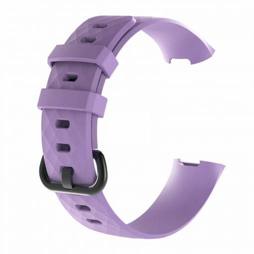 Foto - eses Szilikon pánt Fitbit Charge 3 és 4 - L méret, világos lila