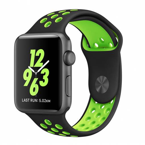 Foto - eses Szilikon szíj Apple Watchhoz - Fekete zöld, S, M, L - 38mm, 40mm, 41mm