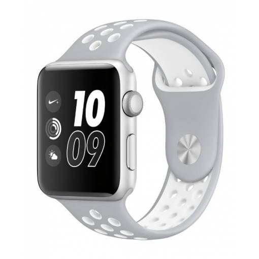 Foto - eses Szilikon szíj Apple Watchhoz - Szürke fehér, S, M, L - 42mm, 44mm, 45mm, 49mm