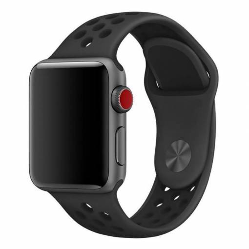 Foto - eses Szilikon szíj Apple Watchhoz - Fekete, S, M, L - 42mm, 44mm, 45mm, 49mm