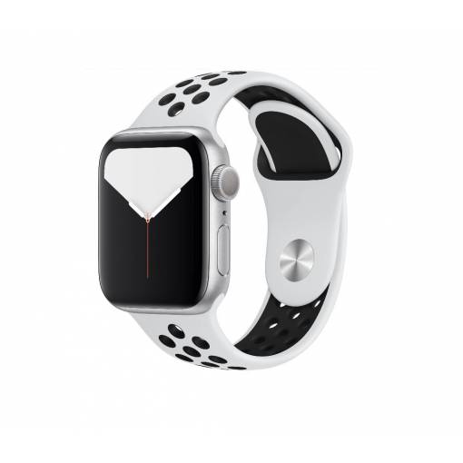 Foto - eses Szilikon szíj Apple Watchhoz - Fehér fekete, S, M, L - 42mm, 44mm, 45mm, 49mm
