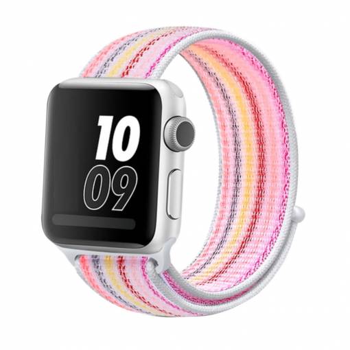 Foto - eses Nylon szíj Apple Watchhoz - Többszínű rózsaszín 42mm, 44mm, 45mm, 49mm