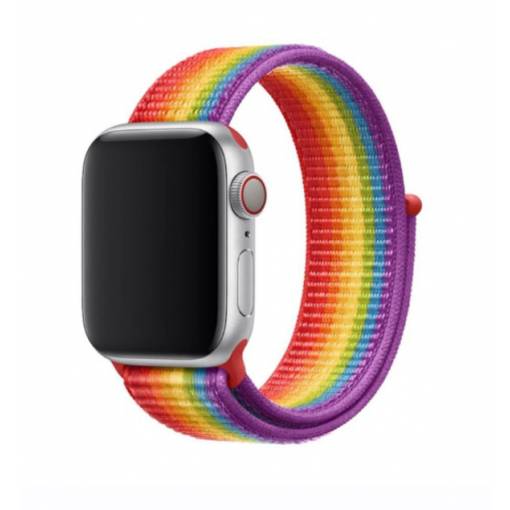 Foto - eses Nylon szíj Apple Watchhoz - Szivárvány 42mm, 44mm, 45mm, 49mm