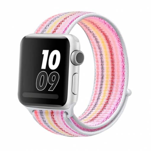 Foto - eses Nylon szíj Apple Watchhoz - Többszínű rózsaszín 38mm, 40mm, 41mm