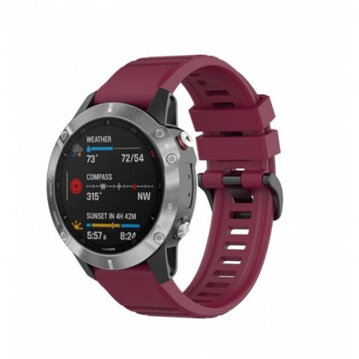 Foto - eses Sport szilikon szíj Garminhoz - Bordó, QuickFit 22 mm