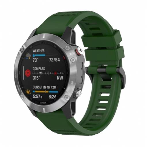 Foto - eses Sport szilikon szíj Garminhoz - Sötétzöld, QuickFit 22 mm