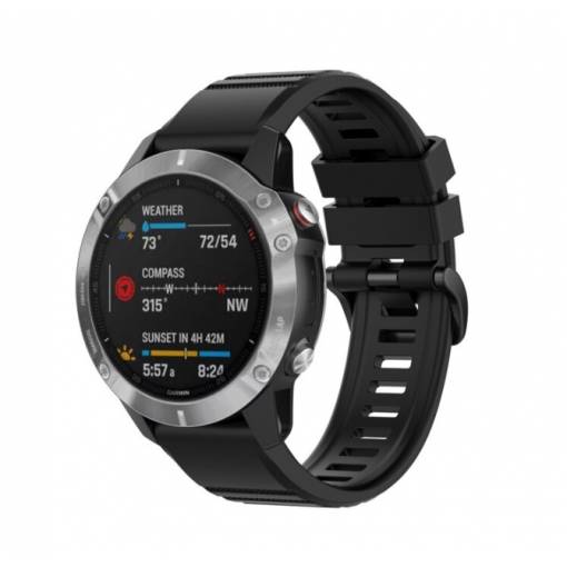 Foto - eses Sport szilikon szíj Garminhoz - Fekete, QuickFit 22 mm