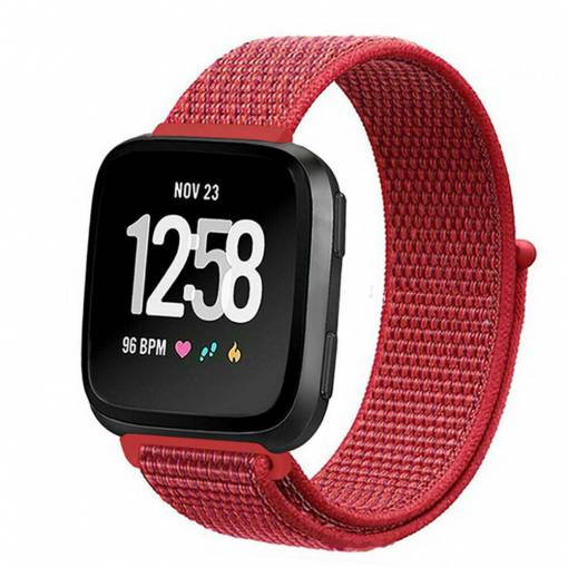 Foto - eses Nylon szíj Fitbit Versa-hoz - Piros