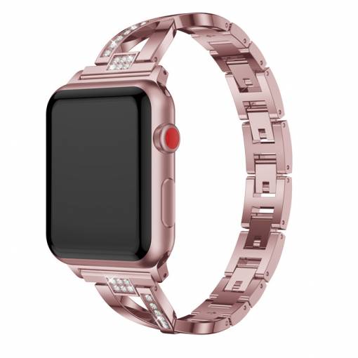 Foto - eses Fém elegáns szíj Apple Watchhoz - Rózsaszín 38mm, 40mm, 41mm