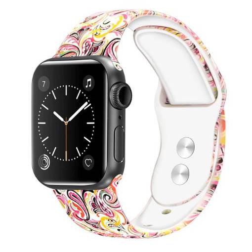 Foto - eses Szilikon szíj Apple Watchhoz - Mintás 38mm, 40mm, 41mm