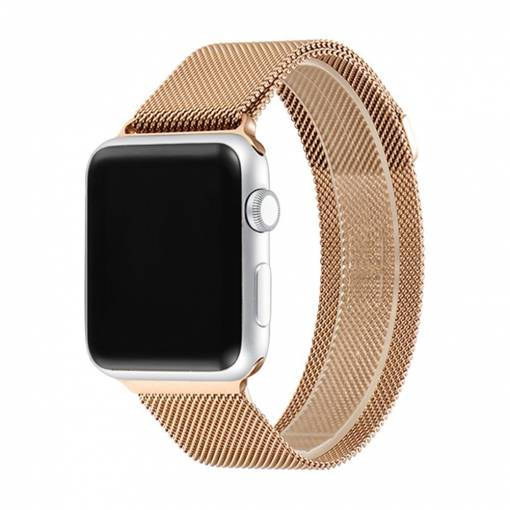 Foto - eses Milánský tah pro Apple Watch - Růžově zlatý, 42mm/44mm/45mm/49mm