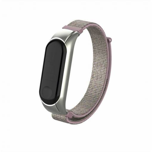 Foto - eses Nylon szíj a Xiaomi Mi Band 3 és Xiaomi Mi band 4 modellekhez - Lila és rózsaszín