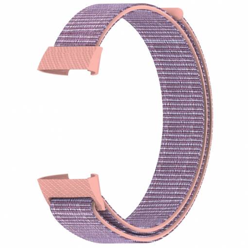 Foto - eses Nylon szíj Fitbit Charge 3-hoz - Lila rózsaszín