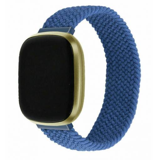 Foto - eses Szőtt gumiszalag Fitbit Versa 3 és 4, Sense 1 és 2 - L méret, kék