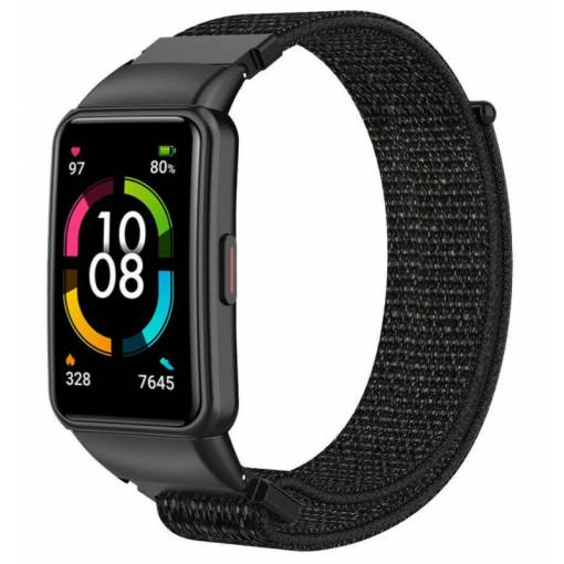 Foto - eses Nylon pánt a Huawei és Honor Band 6 készülékhez - Fekete