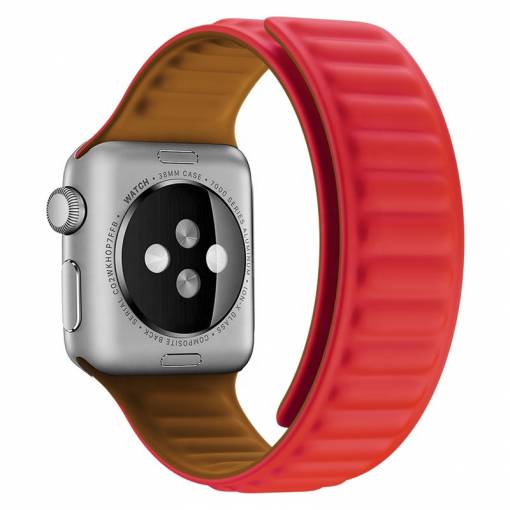 Foto - eses Szilikon mágnesszalag Apple Watchhoz - Piros 38mm, 40mm, 41mm