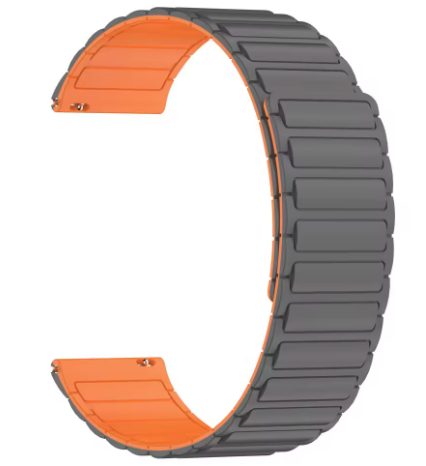 eses mágneses szilikon szíj - Szürke narancs, 22 mm