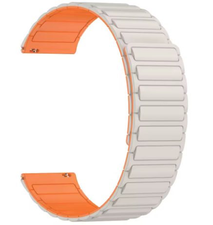 eses mágneses szilikon szíj - Fehér narancs, 22 mm