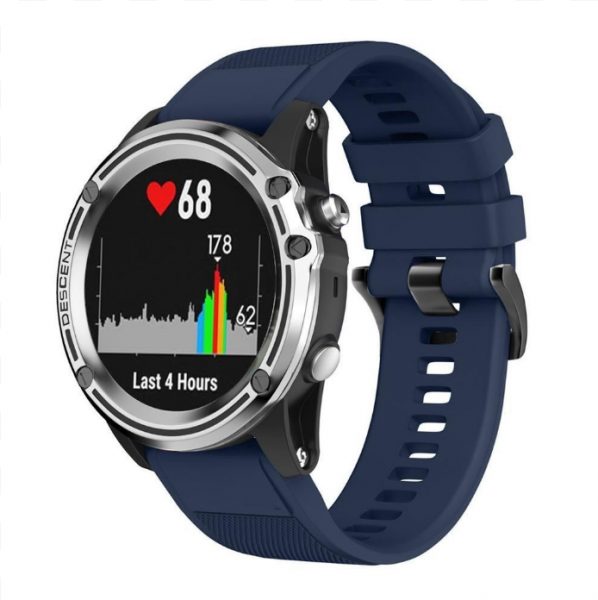 eses Szilikon szíj Garmin számára - Sötét kék, QuickFit 20 mm